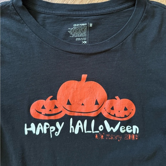 Old Navy Happy Halloween Black 100% Cotton T-Shirt Size Medium - Picture 2 of 6